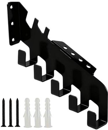 Robuster Kettensägenaufhänger, Wandhalterung, 5 Haken, Aufbewahrung mit sicherer Funktion, Metallmaterial, Garagenzubehör mit organisiertem Design, Werkstattwerkzeug für Schuppen und Keller