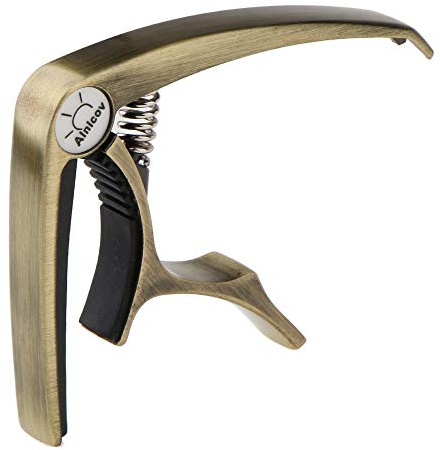 Icke-varumärke Kapodaster Capodaster gitarr Kapo Capo Tune Clamp Key avtryckare nageldragare för gitarr/bas/kulel/banjo – brons