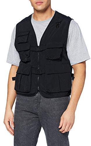 Urban Classics Herren Tactisch Vest voor Heren Jacke, Schwarz, 4XL Große Größen EU
