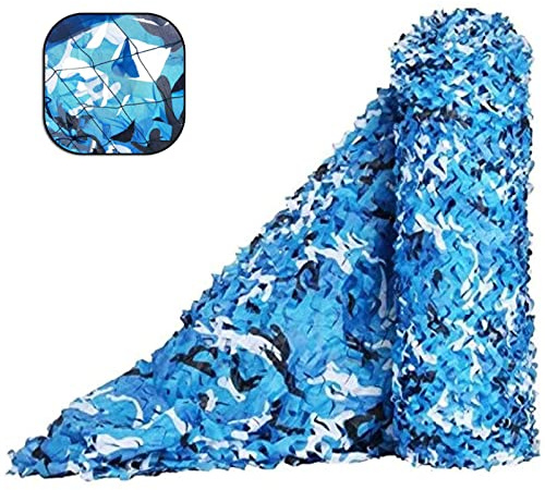 KGUDYS Camouflage net,Military camo net,Blue camo Netting,Sunscreen Net for Hunting Shooting Fence Decoration Camping Party Easy to Carry,Blue-1.5x3m(4.9x9.8ft)