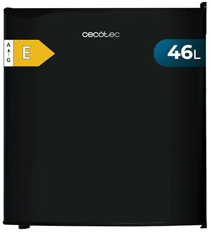 Cecotec Mini-Kühlschrank - 46 l Kühlschrank GrandCooler 20000 L SilentCompress Black. Höhe 48,7 cm, Breite 48 cm, Niedriger Energieverbrauch, Umkehrbare Tür, Zyklischer Betrieb, Kompaktes Design