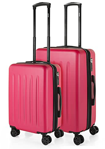 SKPAT - Maletas de Viaje Juego Maletas 4 Ruedas - Juego de Maletas de Viaje - Juego Maletas de Viaje Ligeras. Candado de combinacion, Fucsia