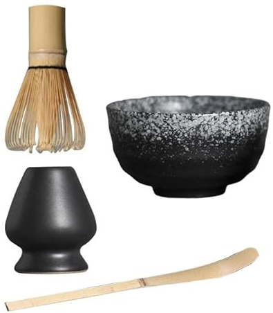 VITAU Set Matcha Giapponese Frusta Matcha Paletta Tradizionale Ciotola Matcha Supporto per Frusta in Ceramica Kit Cerimonia Matcha