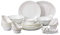 Dinner Set White Shine Winter Frost Opalware Dinner Set, 11 inch Full Plate, 33 Pieces, White