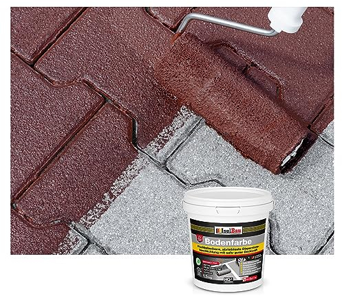 Isolbau Peinture de sol, 1,5 kg, pour sol et béton, pour cave, garage, atelier, revêtement de sol imperméable pour intérieur et extérieur, marron (RAL)