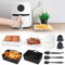 Airfryer Zubehör, 14-Teiliges Dual Zone Heißluftfritteusen Zubehör Set für Ninja Foodi AF400EU AF300EU Und anderen Dual Zone Air Fryer, Airfryer Zubehör Set mit 2 Silikontöpfen usw.