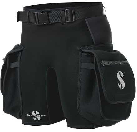 SCUBAPRO Hybrid Cargo Women's Scuba Diving Shorts, 1mm, X-Foam Neoprene, w/Large Pockets and Adjustable Belt, Large