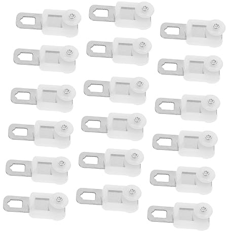 Cabilock 100 Pièces Poulie De Rideau Plisseur Rouleaux De Roue De Rideau Crochets De Planeur De Piste De Drapé Verser Crochets Pour Tringles à Rideaux Planeurs Plastique Blanche
