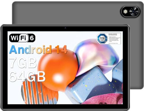 DOOGEE U9 Tablet 10 Pollici 7GB RAM + 64GB ROM, WiFi 6 Android 14, 10.1 1280 * 800 HD+ IPS, In Offerta Bluetooth 5.0/5060mAh/1TB TF/OTG/Tipo C/3.5mm Jack Cuffie