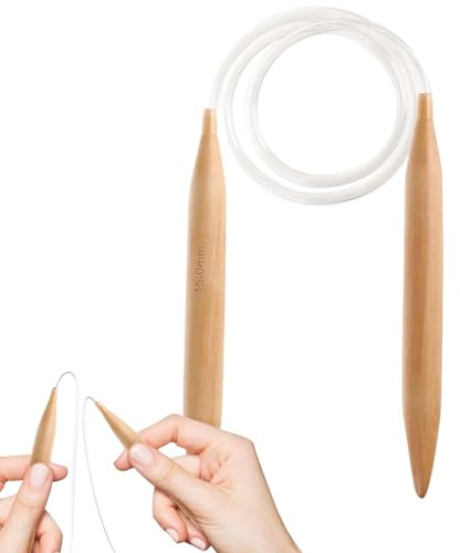 Ago Grosso In Legno - Ferri Da Maglia Circolari In Legno | Jumbos Knitters Strumenti Per Tessitura Ad Ago Con Filato Grosso | Bastoncini Per Maglieria In Legno Naturale Oversize Per Maglioni, Sciarpe,