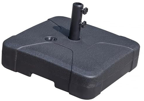 Base cuadrada ajustable para sombrilla de patio para postes de 38 mm y 48 mm, relleno de agua, 22.8 x 22.8 x 14 pulgadas, montaje simple, diseño versátil