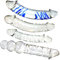 Rxuakoy Consolador Doble Sobredimensionado Consolador De Cristal Con Rosca Para La Vagina Consolador Anal De Cristal Plug Anal De Cristal Masturbador Juguetes Sexuales Gay,Clear/c