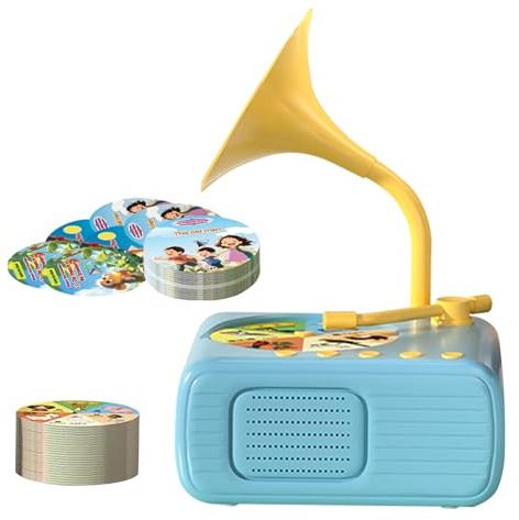 Giocatore di musica per bambini - Giocattolo fonografo per bambini piccoli giocattolo grammofono per bambini | 96 Carte per bambini Giocatore di musica per ragazze per bambini, Carillon Jukebox Early