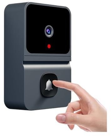 TIEOAXFT Timbre de vídeo WiFi for hogar Inteligente, cámara de protección de Seguridad inalámbrica, Timbre de Puerta, intercomunicador, visión Nocturna, aplicación Kement Recargable