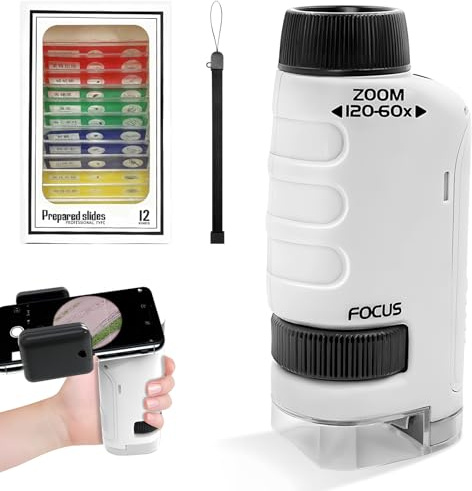 60X-120X Microscopio Digital para Niños, Microscopio Infantil con Led 12 Muestra, Pequescopio Niños, Regalo para Niña De 4 A 12 Años – Kids Microscope – Kids Toy
