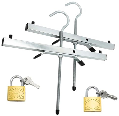 Heavy-Duty Ladder Hooks with Lock 2-Pack Ladder Tie-Downs for Roof Racks Secure Ladder Clamps for Safe Transport Durable Ladder Accessories