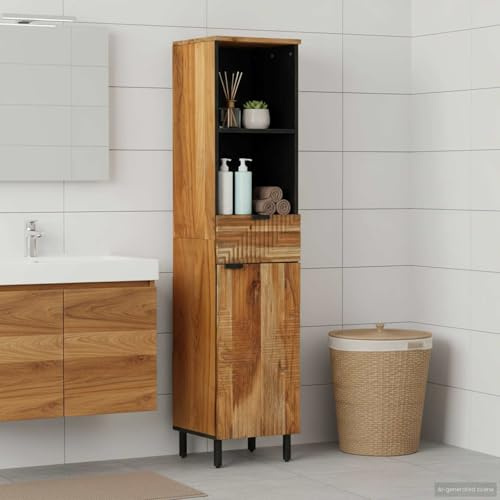 Genérico Gabinete de Lavabo para Baño con cajón Madera de Acacia Sólida, Tocadores de baño Marrón,4017778