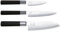 Kai Wasabi Black Messer-Set 3tlg, Allzweckmesser 10 cm, Allzweckmesser 15 cm und Santoku 16,5 cm mit Edelstahlklinge, 67S-310