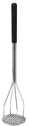 Winco 5-Inch by 24.5-Inch Round Potato Masher, Poly Propylene Handle, Black, Stainless Steel
