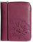 Branco Leder - sehr feine Leder Damen Geldbörse, Portemonnaie, Ladys Wallet mit aufgesticktem Blumen Motiv verfügbar - präsentiert von ZMOKA® (Beere)