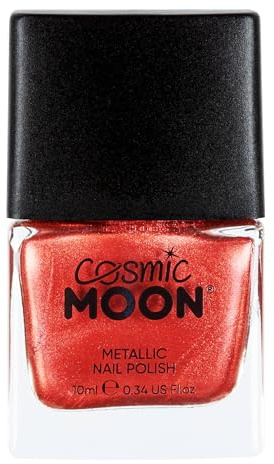 Metallic Nail Polish by Cosmic Moon - Red - Highly pigmented Nail Varnish - 10ml