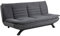 AC Design Furniture Jasper Bettcouch Dunkelgrau/Schwarz, Schlafsofa mit 3 Liegepositionen, Moderner 3-Sitzer Ohne Armlehne, Gepolstert mit Schwarzen Metallbeinen, L: 196 x H: 91 x T: 98 cm