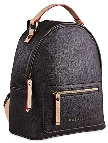 bugatti Ella Rucksack klein für Damen, modischer Tagesrucksack aus Kunstleder, braun