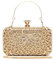 Miss Lulu Clutch Taschen für Frauen Hartschalen Clutches Beading Dinner Taschen Damen Pures Abendhandtaschen mit Abnehmbarer Kette (Gold)