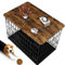 Hoyula Hundebox Topper Holz 42 Zoll Hundebox Topper Kiste Tischaufsatz Faltbare Hundehütte Topper für Dekorative Hundekäfig, Geeignet für 42 Zoll Draht Hundebox (Möbelstil, Braun)