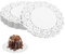 Mozeat Lens 150 PCS Round White Lacy Paper Doilies, 4.5 Inch (11.4cm) Diameter, Oilproof, Christmas Theme, Tableware Decor
