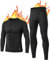 BENNIES Thermal Underwear Mens Set Mens Thermals Top and Bottoms Long Sleeve Tops Long Johns Thermal Base Layer Thermals Men's Thermal Underwear for Winter Ski Sports M Black