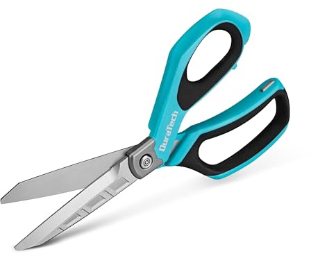 DURATECH Ciseaux Multi-Usages 250 mm, Ciseaux Industriels Robustes | Ciseaux en Acier Inoxydable, Poignée Ergonomique Antidérapante, pour Tissu, Cuir, Moquette, Carton, Plastique et Corde