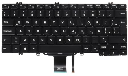 LeFix Lateinamerikanische Tastatur, beleuchtete Tastatur, für Dell Latitude 7300 5300 5310| 5300 2-in-1, schwarze Farbe, DPN: 0DTF98