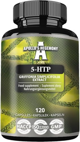 5-HTP 150 mg per Capsule - 120 Vegan Capsules - 4 Month Supply - Griffonia simplicifolia Seed Extract - Enhances Mood and Well-Being - Dietary Supplement by Apollo's Hegemony