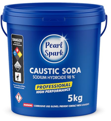 5 Kg Drain Unblocker | Caustic Soda | Professional Grade Drain Cleaner, Commercial Kitchen Degreaser, Soap & Chemical Manufacturing, Textile & Water Treatment Use | 5Kg