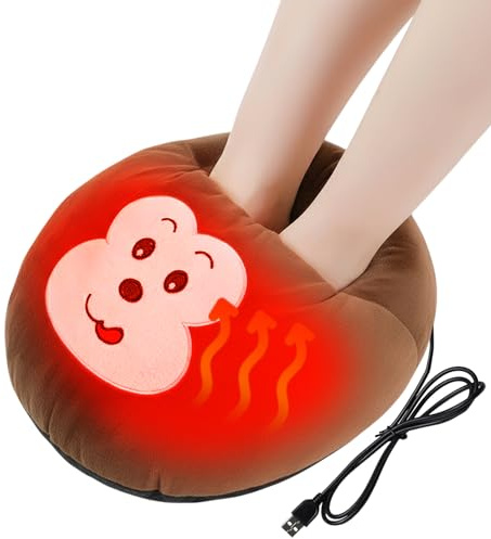 ZONSUSE Scaldapiedi Elettrico Cat, Scaldapiedi Riscaldati USB 5V 2A, Sacco Riscaldante in Peluche con Design Animale, Rimovibile e Iavabile in lavatrice, Regalo per Ragazze e Amanti dei Gatti (Gatto)