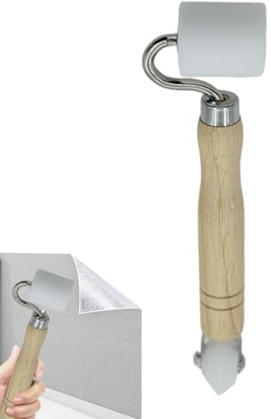 Hogvinnatil Rouleau à tapisser - Rouleau lissant pour papier peint dans les | Lisseur double tête plate et angulaire pour insonorisation - Outil pour papier peint maison contact