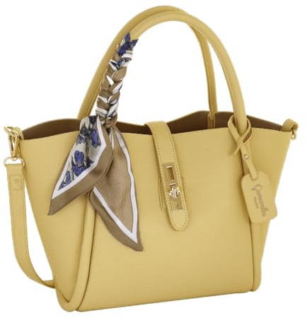 Camomilla Milano Borsa a Mano Donna, con Tracolla, Similpelle, Collezione Sweet and Chic, Misura M, Colore Giallo