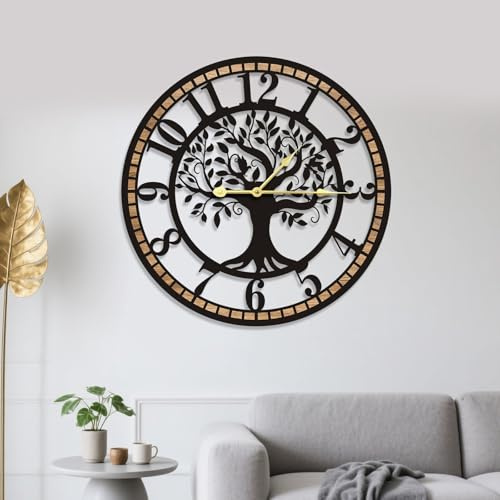VPDTVK Grande Horloge Murale pour Salon - Horloge Murale Arbre de Vie
