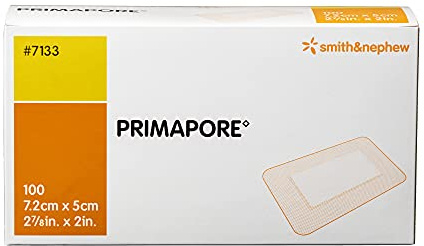 Primapore non tissé Bandage de 7.0 x 5.0 cm Pad 5.2 x 2.5 cm