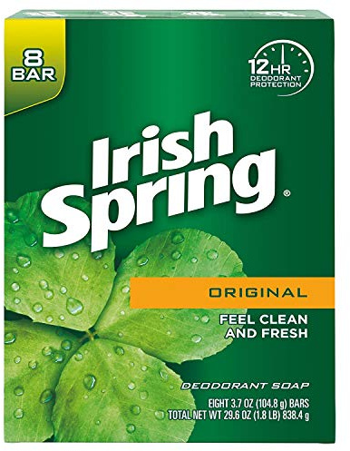 Irish Spring Soap Deodorant Original 8 BAR X 113G VALUE PACK