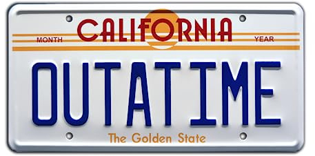 Back to the Future | OUTATIME | Metal Stamped License Plate