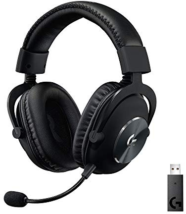 Logitech G PRO X Wireless Lightspeed Gaming Headset with Blue VO!CE Mic Filter Tech, 50 mm PRO-G Drivers, and DTS Headphone:X 2.0 Surround Sound, 20+ Hour Battery Life - Black