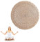 SANON Tatami-Kissen Runder Gepolsterter Hocker Weiche Yoga-Strohmatte Umweltfreundliches Bodenkissen Sitzend Gestrickt Garten Esszimmer Wohnkultur im Freien 40 cm