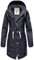 Navahoo Damen Übergangsjacke Regenmantel wasserdicht lang mit Kapuze Tropical Stormoo Navy Gr. L