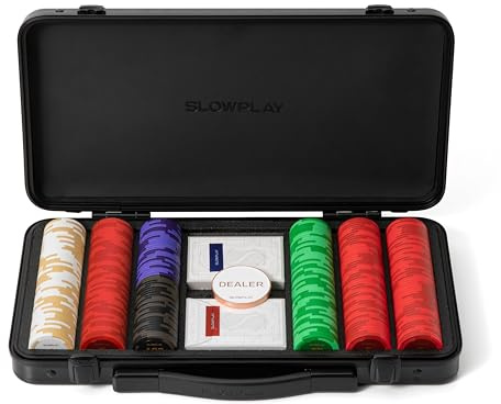 SLOWPLAY Set poker in argilla Godel, fiches 14 g/40 mm, Texas Hold’em