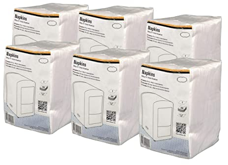 1500 Zellstoff Servietten weiß 1/8 Falz, Tissueservietten 12 x 8,5 cm, für Bistro | Imbiss | Food Gastro | Tissue Gastronomie - kompatibel mit Cabanaz Spender (6 x 250 pieces)