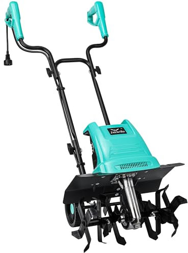 IncwBo Tiller Cultivator 17 inch 15 Amp 6 Steel Tines Tillers for Gardening Electric Rototiller for Garden Yard