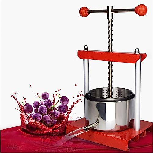 HACSYP Fruchtpresse Obstpresse, manuelle 2-Liter-Edelstahlpresse, Saft-Wein-Trenner, Zitronen-Zitruspresse, Entsafter, langsamer Extraktor, Küchengemüse-Pressmaschine