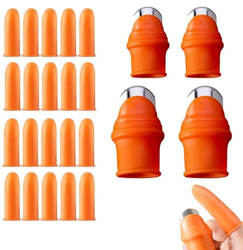 Couteau À Doigt Silicone,Jardin Pouce Couteau,Jardin Silicone Pouce Couteau,Couteau Cueillette Fruits,Couteaux à Pouce en Silicone pour Couper Plantes,Haricots,Fraises Fuits et Légumes (4 Ensembles)